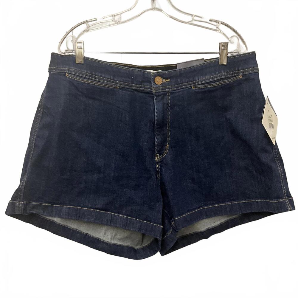 Brand New Ava + Viv Women's Size 38 Medium Wash High Rise Smart Shorts Blue